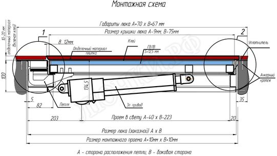 Напольный люк с электроприводом 1050*600 Напольный люк с электроприводом 1050*600