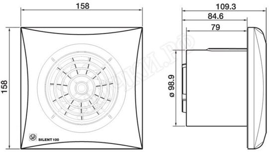 Вентилятор SILENT-100 CHZ SILVER Вентилятор SILENT-100 CHZ SILVER